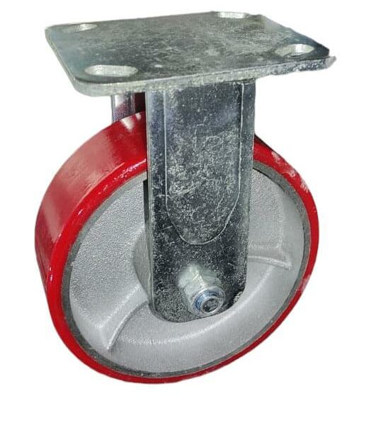Fixed Plate Polyurethane on Cast Iron Castors