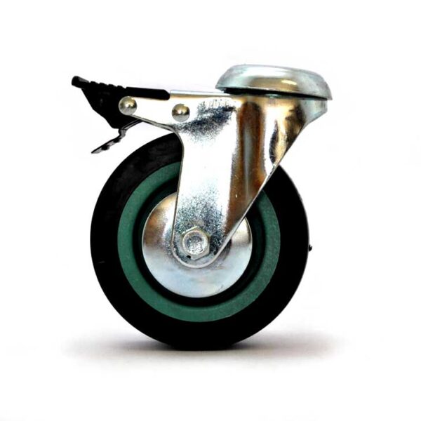 Thermoplastic Rubber Swivel Bolt Hole Brake Castor