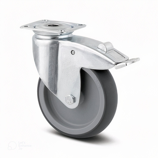 Grey Rubber Swivel Plate Brake